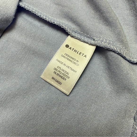 Athleta blue gathered jersey knit tank top - Picture 7 of 8